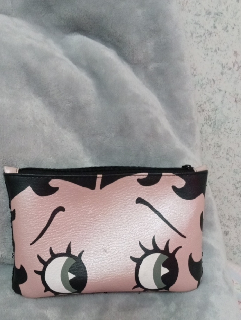 Playful Pink Eye Print Cosmetic Pouch